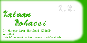 kalman mohacsi business card