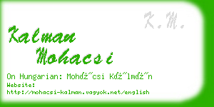 kalman mohacsi business card